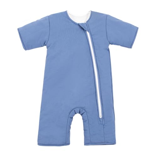 Image of Exzzzllent Baby Transition Sleep Sack 9-12 Months 100% Cotton Warm Thick Transition Swaddles for Newborns Infant Long Sleeve Sleep Sack with Feet Baby Wearable Blanket 2-Way Zipper Easy Diaper Changes