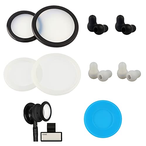 14Pcs Classic Iii, Cardiology Iii & Iv Stethoscope Accessories Replacement Spare Parts Kit For Littmann Stethoscope, Cardiology Stethoscope Diaphragm Silicone Ear Piece Tips Name Tag Chestpiece Cover #TOP5