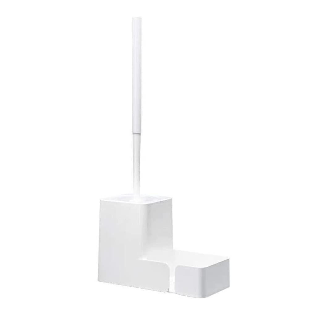 Escobilla WC Escobillas Y Soportes De Inodoro Blancos Juego De Escobillas De Plástico Montado En La Pared Escobilla De Baño WC Escobilla De Inodoro Mango Largo Escobilla De Baño Escobilla de Baño (Co