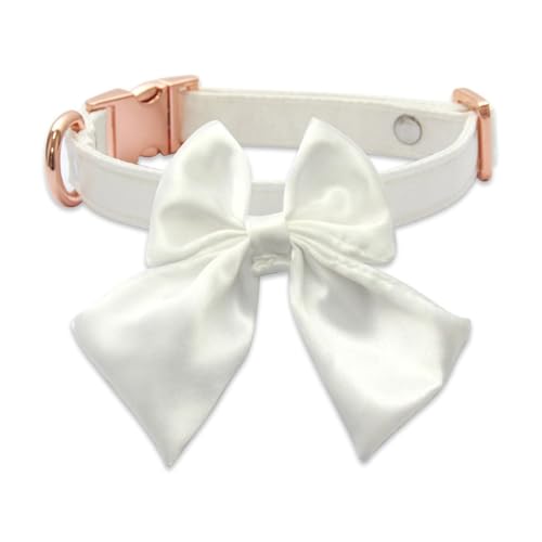 ohodhmnu Collar ajustable para mascotas para perros y gatos, collar elegante con lazo grande con múltiples tamaños, pequeño a grande