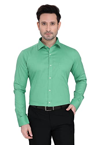 Image of Faubourg Cotton Blend 5377-5382 Men's Solid Plain Full Long Sleeve Slim Fit Formal Shirt