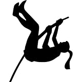USC DECALS Pole Vault Girl 01 (Black) (Set of 2) Premium Waterproof Vinyl Decal Stickers for Laptop...