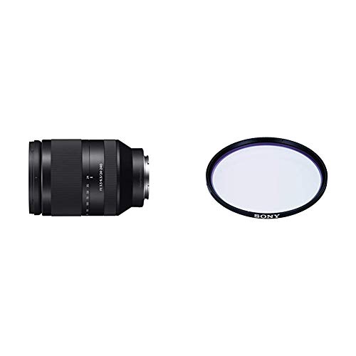Sony SEL-24240 Weitwinkel-Zoom Objektiv (24-240 mm, F3.5-6.3, OSS, Vollformat) schwarz + Sony VF-72MPAM Carl Zeiss T MC-Schutzfilter