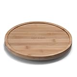 9.75" Bamboo Lazy Susan Revolution Turntable w/Rim β Rotating Bamboo Organizer Tray for Kitchen, Spices, Table, or Bathroom, Non-Slip, 360Β° Turnable