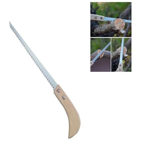 Jcwto Outdoor Portable Hand Saw, Household Garden Small Hand Saw,9 Inch Rugged Triple Razor Tooth Steel Mini Hand Saw for Camping, Pruning, Backpacking, Survival, Gardening(Wooden handle) Cover