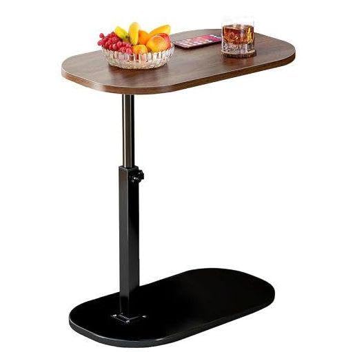 サムコス サイドテーブル 昇降式 無段階高さ調節可 可動式テーブル 360度自由回転 ソファーテーブル耐水 高温に強い 安定 耐荷重がいい 耐久性 小型 ベッドサイドテーブル 省スペース おしゃれ 組立簡単 寝室用 介護用 安定性