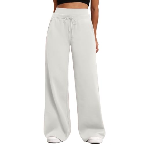 szvbofueck Jogginghose Damen Baggy High Waist Traininghose Mit Kordelzug Und Taschen Stretch Sweatpants Einfarbig Weites Bein Sporthose Outdoor Laufhose Yoga Fitnesshose,S-XXL szvbofueck Jogginghose Damen Baggy High Waist Traininghose Mit Kordelzug Und Taschen Stretch Sweatpants Einfarbig Weites Bein Sporthose Outdoor Laufhose Yoga Fitnesshose,S-XXL