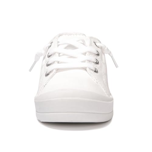 BENEKER Women's Platform Canvas Sneakers Low Top Fashion Sneakers Classic Slip-On Comfort Walking Shoes3