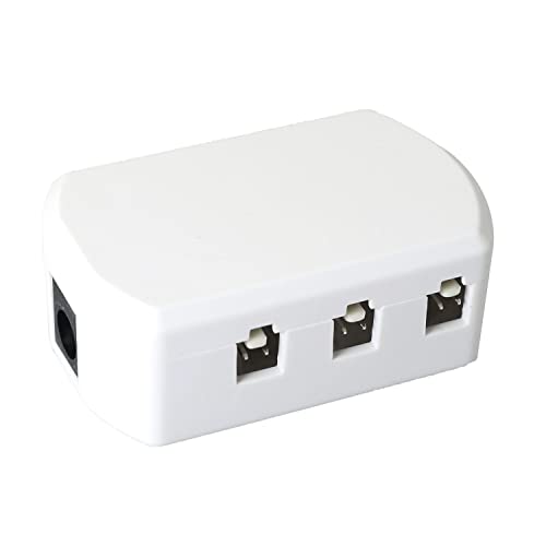 6 In 1 White Splitter RLECS Under Cabinet Puck Lights with 2 Pin White Cables for Cabinet Kitchen Lights with 2 Pin Connectors