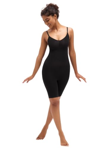 Image of UNDERNEAT Womens Seamless Mid-Thigh Bodysuit | Full Bodyshaper with Adjustable Straps | Made with Premium Airflow+ Fabric | Tummy and Thigh Control Shapewear | All Day Comfort Wear