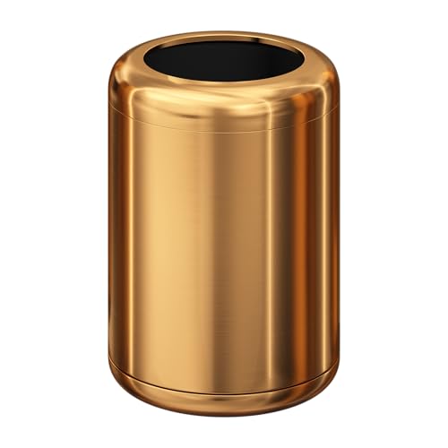 Image of 2.6 Gallon /10L Rose Gold Bathroom Trash Can, Mate Office Garbage Can, Open Top, Stainless Steel Waste Basket, for Bedroom, Hotel, Powder Room, Kitchen, Home (135Rose Gold)