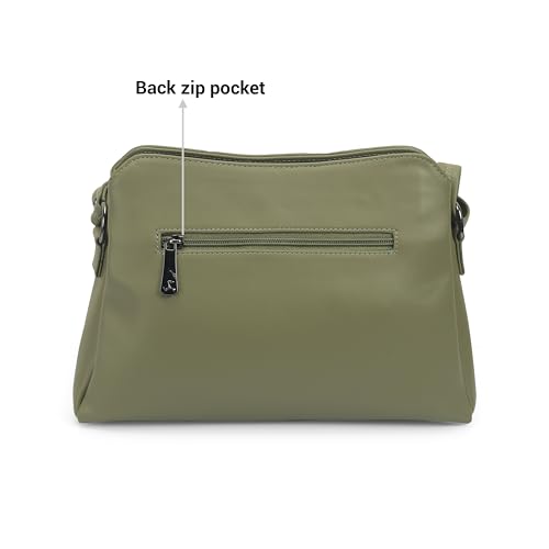 Image of Mochi Women Casual Faux leather Soft Body Zipper closure Solid Sling Bag