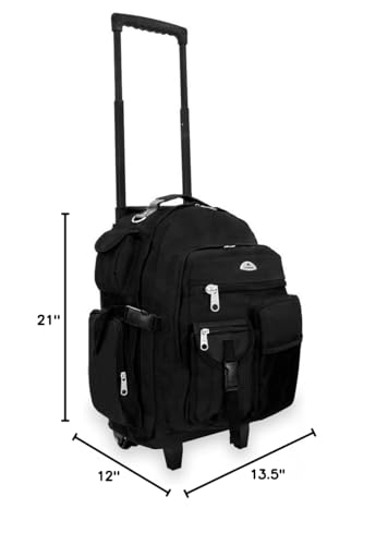 Everest Deluxe Wheeled Backpack, Black, One Size - Image 3