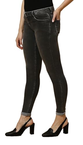 Image of TWGE - Women's Mid Rise Skinny Fit Jeans - Single Button, Stretchable Denim Pants - Ankle Length - Stylish Casual Wear Pack of 1