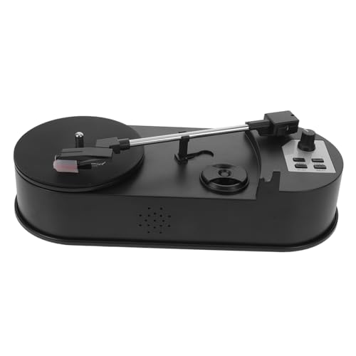 VILLCASE Platine Vinyle USB Vintage avec Haut-Parleur Intégré, Lecture Disque et Enregistrement Mp3, Design Noir en Abs, Contrôle Intuitif pour Fête et...