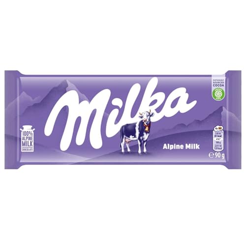 Image of Milka Alpine Milk Chocolate - 90g (Pack of 10)