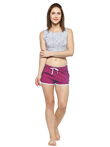 Image of KOTTY Solid Women Purple Night Shorts (Purple,36)