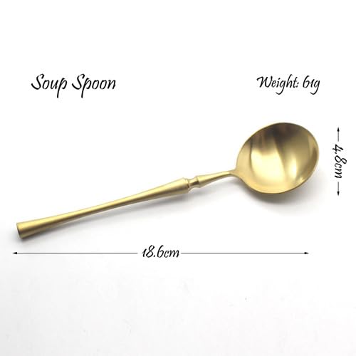 Besteckset, 5/20/30/40/50/60-teilig, Steakbesteckset aus mattiertem Edelstahl 304, Rührlöffel, Gold, 40-teilig für 8 Personen (Gold, 20-teilig für 4 Personen)