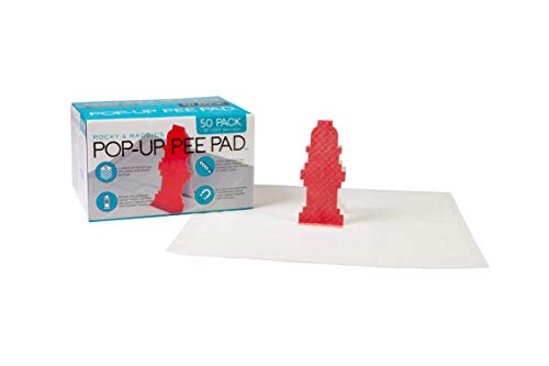 Rocky and Maggie's - Pop-Up Pee Pad - Puppy Pee Pad - Male Puppies and Dogs will love the Hydrant Target Pee Pee Pad for Potty Training - No need for Pee Pad Holders, Trays or Diapers - Pack of 50