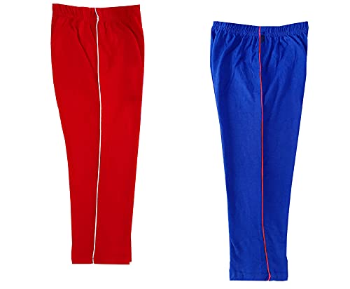 Image of indi weaves Girls Cotton Solid Capri 3 /4th Leggings (Pack of 2)