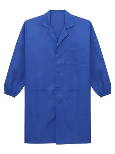Image of Oyolan Men's Exterior Pocket Long Sleeve Work Coat Button Down Wear Resistant Cotton Jacket Lab Coat