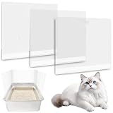 3Pcs Litter Box Splash Guard, Transparent PET Thicken Cat Litter Box Shield, Easy Clean Splash Guard for Open Top Pee Pan, Only Cover, Housetraining