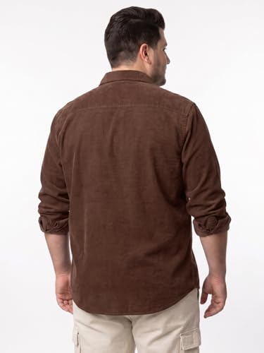 Image of Urbano Plus Men's Corduroy Full Sleeve Regular Fit Solid Overshirt with Utility Pockets