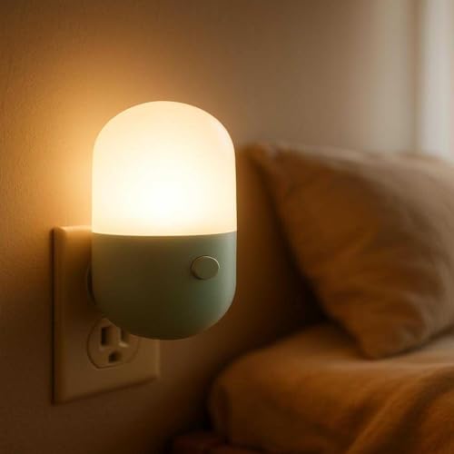 Image of Chocozone 2 Color Light Changable Night Lamp for Room Plug in Night Light for Bedroom Night Lamp for Kids Room