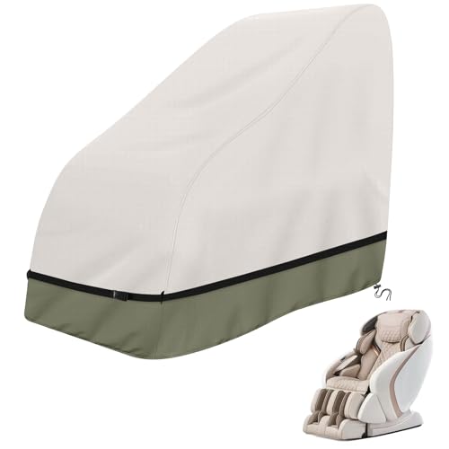 COSHNIBI Massage Chair Cover Heavy Duty Waterproof and Dustproof Zero Gravity Massage Chair Cover for Most Brands of Full Body Shiatsu 59 x 39 x 55 Inches Beige