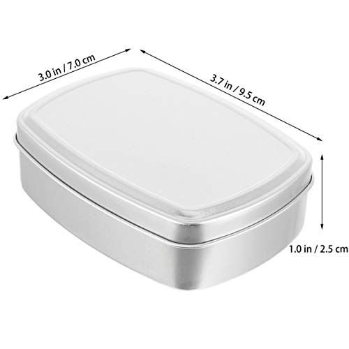 Doitool 2Pcs Aluminium Bar Soap Travel Container- Leak- Proof Metal Bar Soap Holder With Lid- Portable Silver Soap Holder Travel Case For Shower And Home Candies Jewelry Storage #TOP4