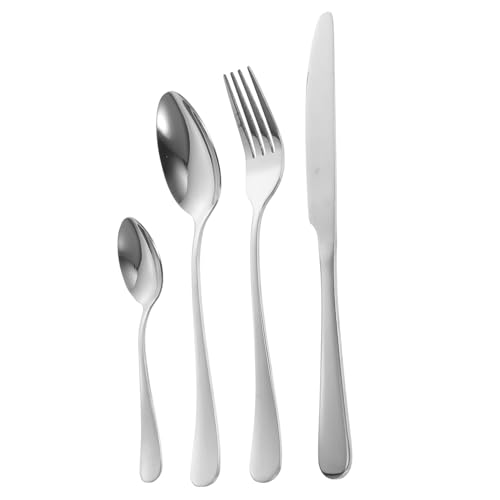 VERDANVERSE Cubiertos de Acero Inoxidable para Cena con Cuchillo Tenedor y Cuchara Diseño Simple para Uso Diario Fiestas Bodas y Restaurantes Apto para Buffet y Picnic