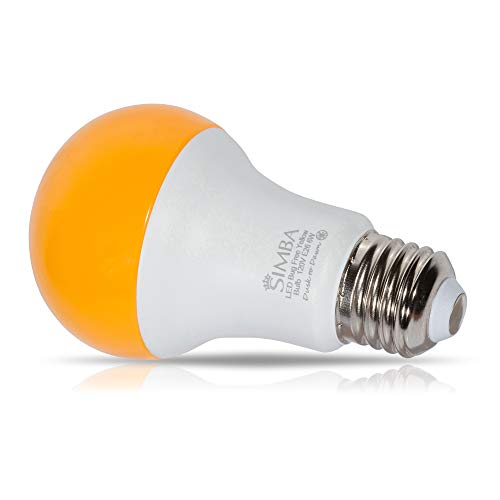 Simba Lighting LED Bug Repelling Yellow Bulb 6W 40W Equivalent, Great for Outdoor Porch Light, Night Light, Dusk-to-Dawn Smart Sensor Auto On/Off, Amber Warm 2000K, A19 E26 Medium Base, Pack of 4 - Thumbnail 6
