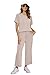 XIEERDUO Loungewear Sets for Women 2 Piece Travel Outfits Lounge Set Fashion Spring Short Sleeve Tracksuit Wide Leg Resort Wear Ladies Casual Summer Jumpsuit Vacation Clothes M