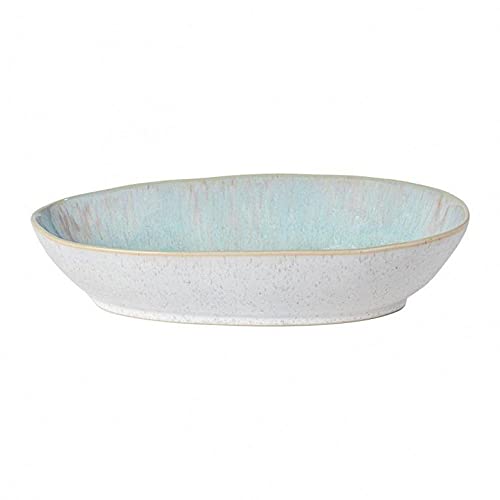 Costa NovaCasafina Eivissa Baking Dish Oval Sea Blue Interior Beige Speckled Exterior 31 x 17 x 7.5 cm