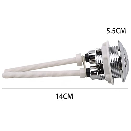 Bouton poussoir de chasse d'eau pour toilettes - Double bouton poussoir pour réservoir d'eau de toilette - 38 mm de long