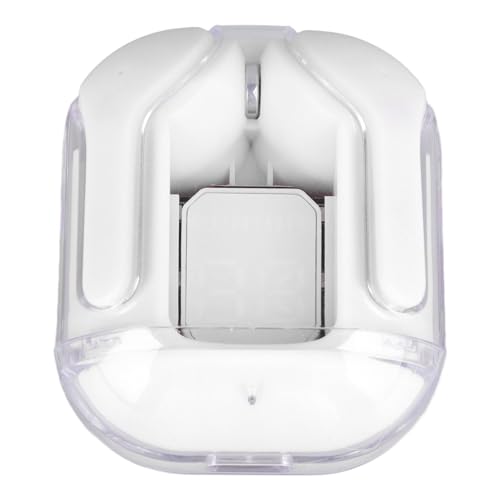 Naroote Kabellose Kopfhörer, Langlebiger Kabelloser -Kopfhörer, Stabile Verbindung, Klare Musik, Digitale Anzeige, Visuelle Anzeige, Einfache Anpassung für Audioformate (White)