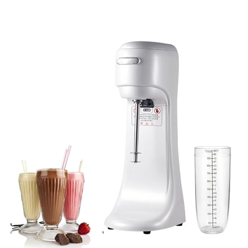 Batidora eléctrica para batidos, máquina para batidos de acero inoxidable, con función de sincronización, 5 velocidades con vaso de acero inoxidable de 1000 ml, 28000 RPM, para el hogar y la co white