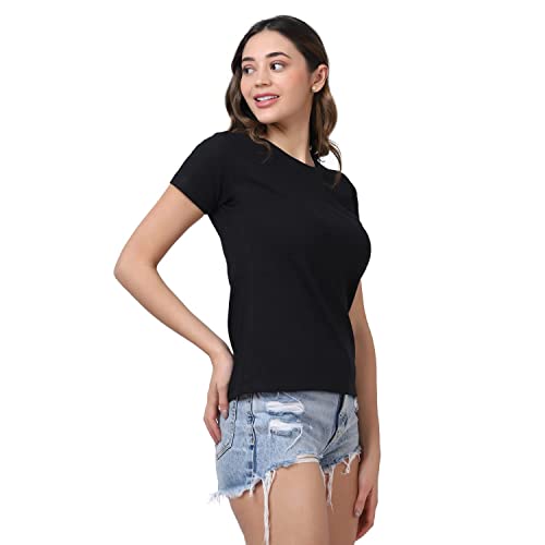 Image of Cotton Half Sleeve T-Shirt for Women, Round Neck Half Sleeves Gym Sports T-Shirt, Casual Women's Regular T-Shirt