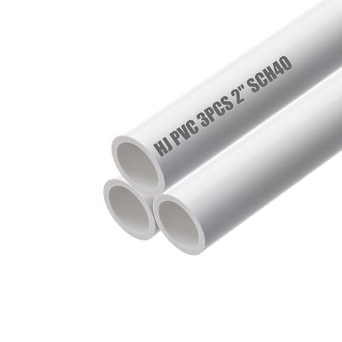 HJ 4FT Feet PVC Pipe 3PCS White Sch40 Industrial Pipes (2")