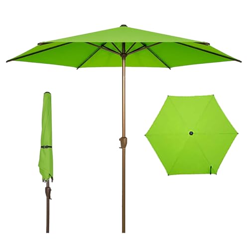 Image of Abba Patio 7.5FT Outdoor Patio Umbrella Outdoor Table Umbrella with Crank Market Umbrella 6 Sturdy Ribs UV Protection Waterproof and Push Button Tilt for Garden Deck Backyard Pool,Apple Green