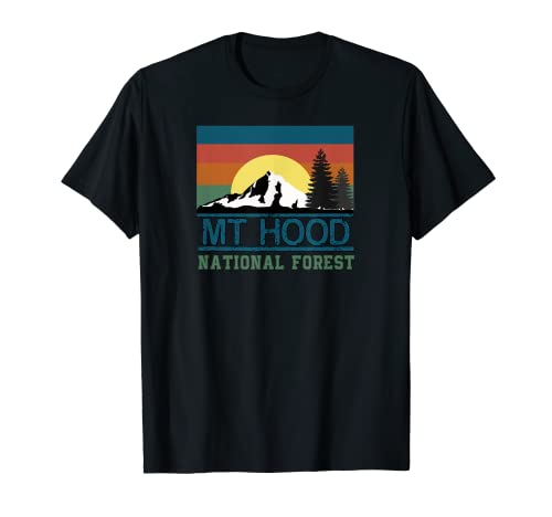 Mt Hood Oregon National Forest Trees Retro for Men Women Kid T-Shirt