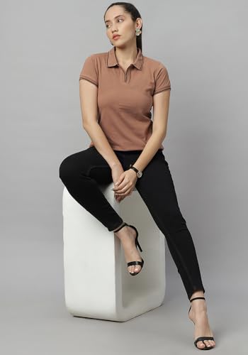 Image of Wear Your Opinion Womens Premium Pique Polo Collar Neck T-Shirt Womens Premium Pique Polo Collar Neck T-Shirt (Design: Tipped Polo)