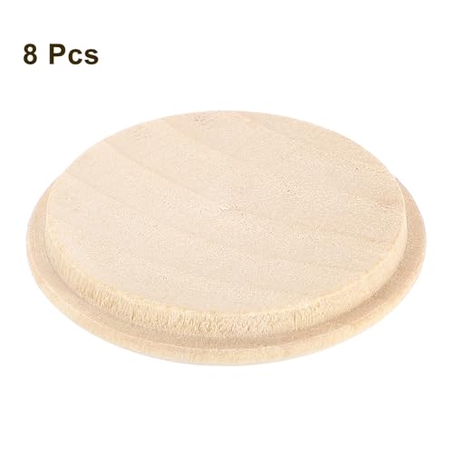 Image of uxcell 8Pcs Wood Button Plugs, 40mm /1.57 inch Hardwood Screw Hole Plug Mushroom Wooden Caps Buttons Wood Plug for Furniture Woodworking Craft Decor (45mm x 40mm)