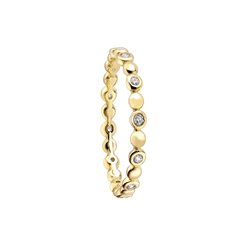 Duran Exquse Anillo de plata 925 bañada en oro amarilo Pretty Jewels circonitas