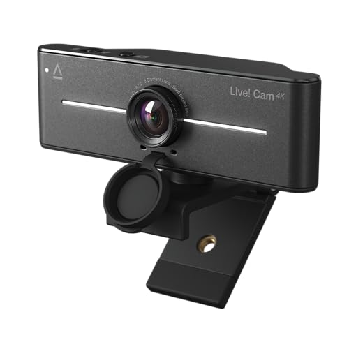 Creative Live! Cam 4K UHD USB Webcam with Backlight Compensation, Up to 60 FPS, 95° Wide-Angle...