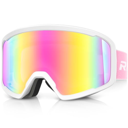 RIOROO Men Women Ski/Snowboard Goggles, Anti Fog 100% UV Protection,