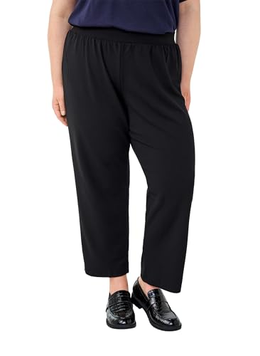 Zizzi Flash by - Pantalones para mujer, talla 42-60, color liso, Negro , 58-60 Grande