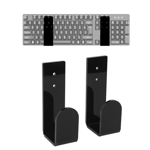 Support clavier mural acrylique rangement informatique peu encombrant bureau - 8
