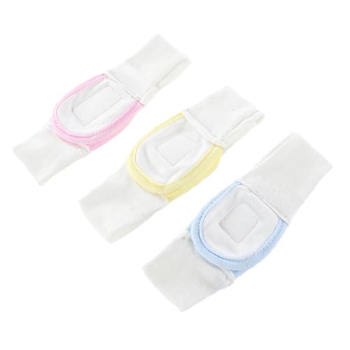 RORPOIR 3pcs Adjustable Diaper Fixing Tape Cotton Stretchable Belt for Boys and Soft Comfortable Reusable Diaper Strips in Blue Yellow Pink