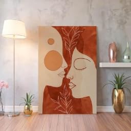 Toile abstraite visages grand format pour sublimer un salon - 3